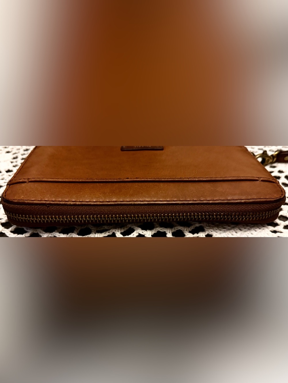 Fossil Julia Leather RFID Zip Around Clutch Wristlet Wallet Brown SWL1556 - Picture 9 of 15